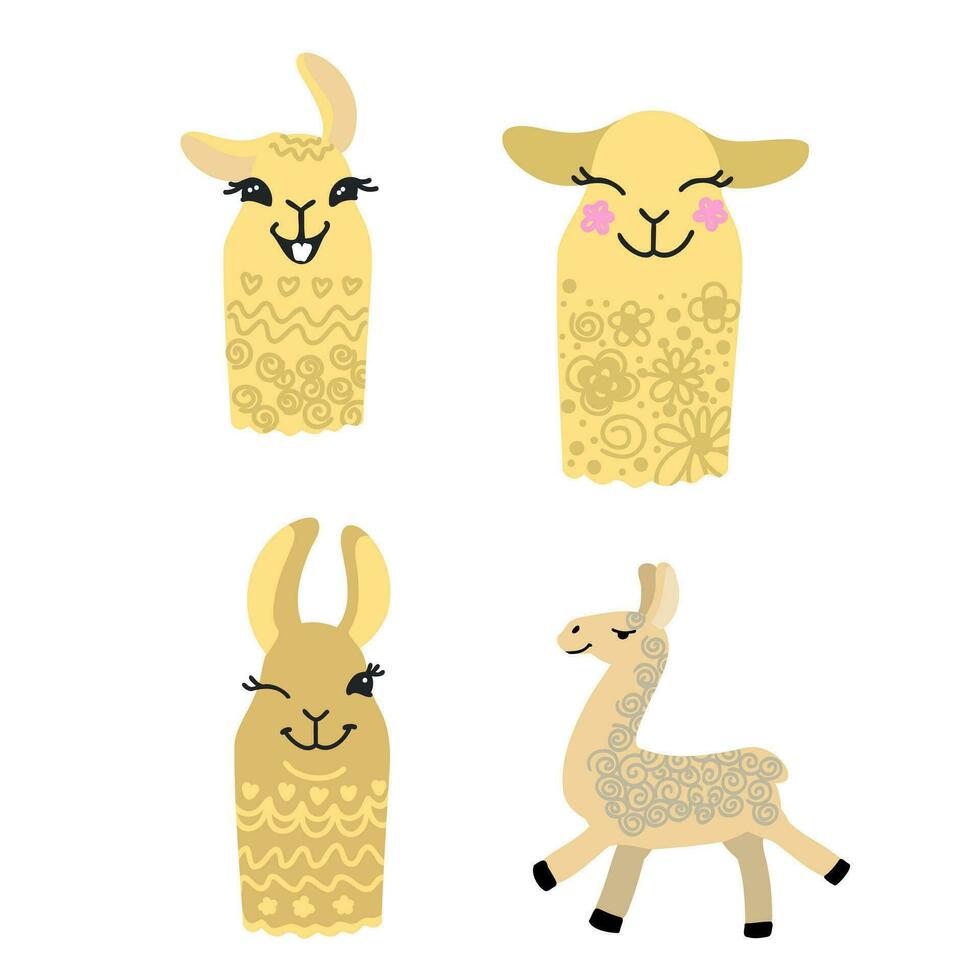 dibujos animados llama vector bosquejo