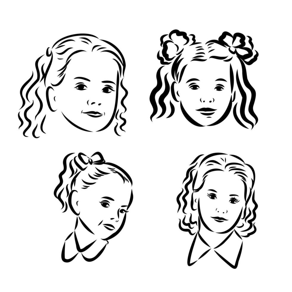 schoolchildren vector sketch