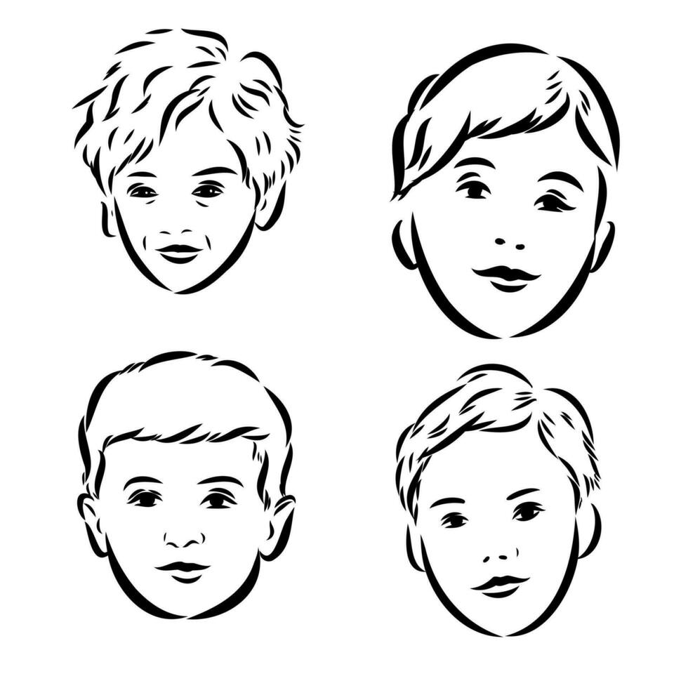 schoolchildren vector sketch