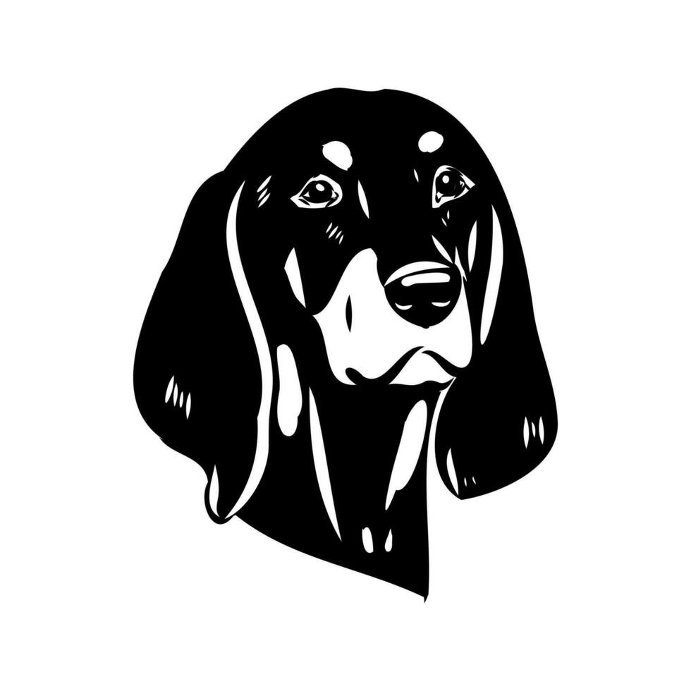 Austrian black and tan hound vector sketch