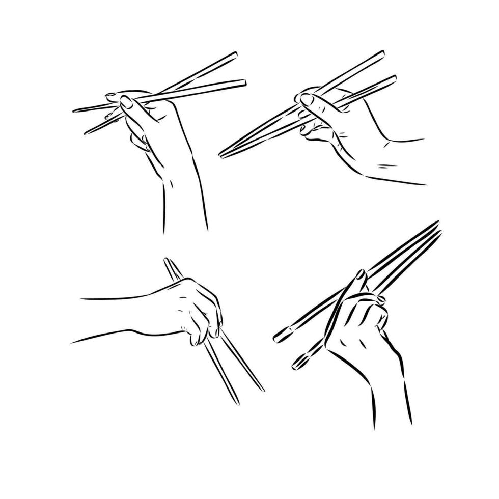 Chinese sticks vector sketch