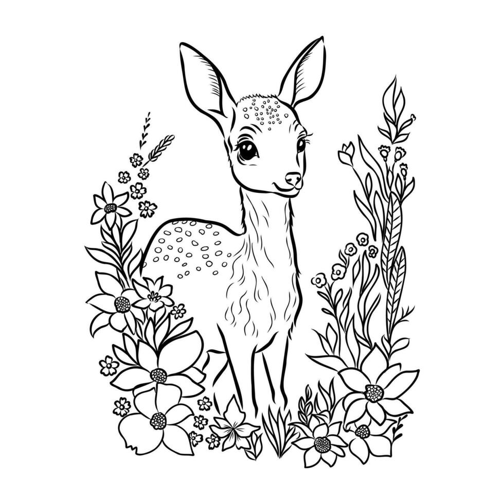 cartoon deer vector sketch