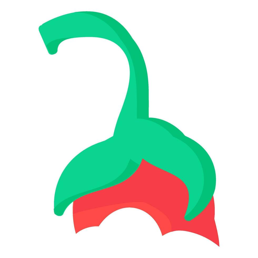 Flat Leftover Top Of Hot Red Pepper Icon vector