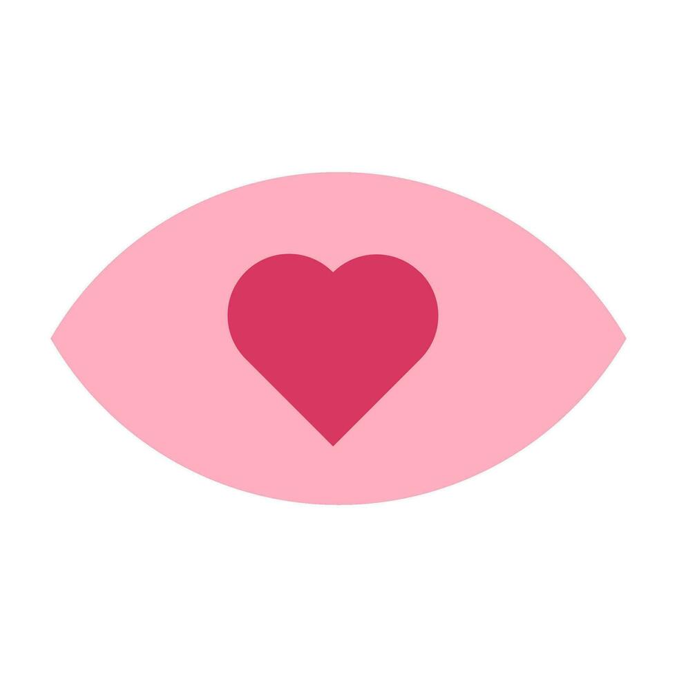 Love Eye Look Valentine Pink Icon vector