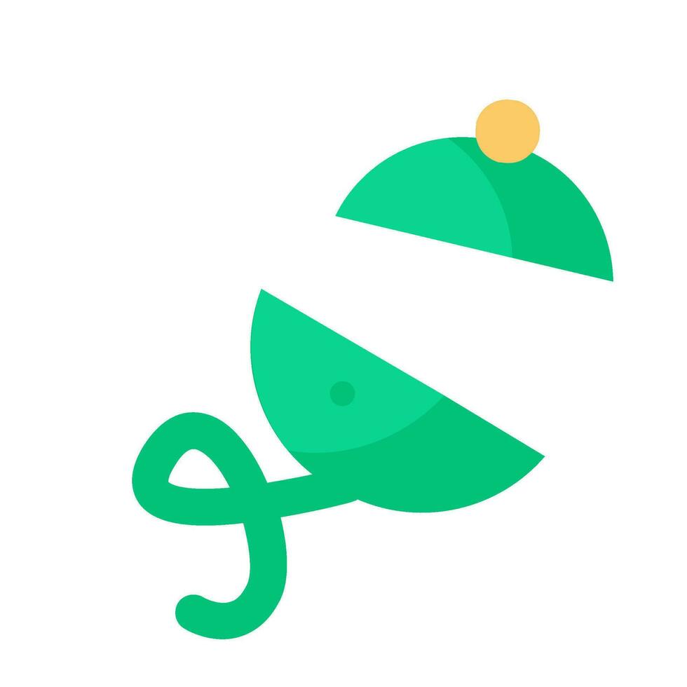 Flat Fresh Green Cucumber Trimmings Icon vector