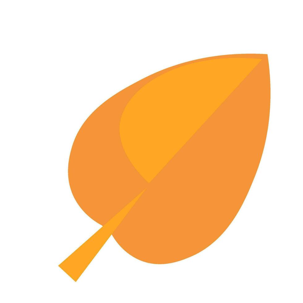 Flat Dry Yellowed Leaf Icon vector