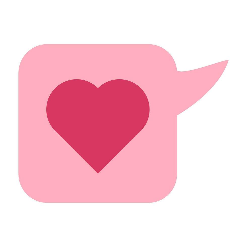 Love Talk Bubble Message Valentine Pink Icon vector