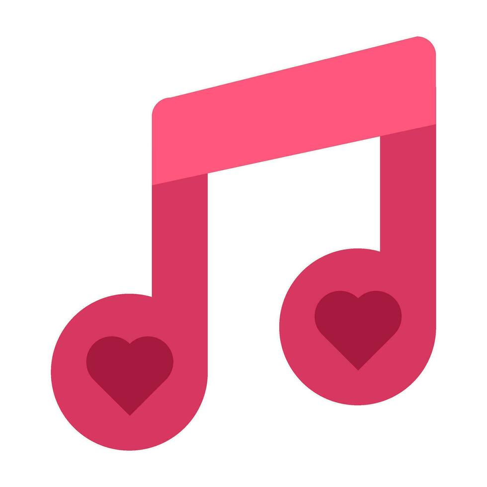 Love Music Melody Note Valentine Pink Icon vector