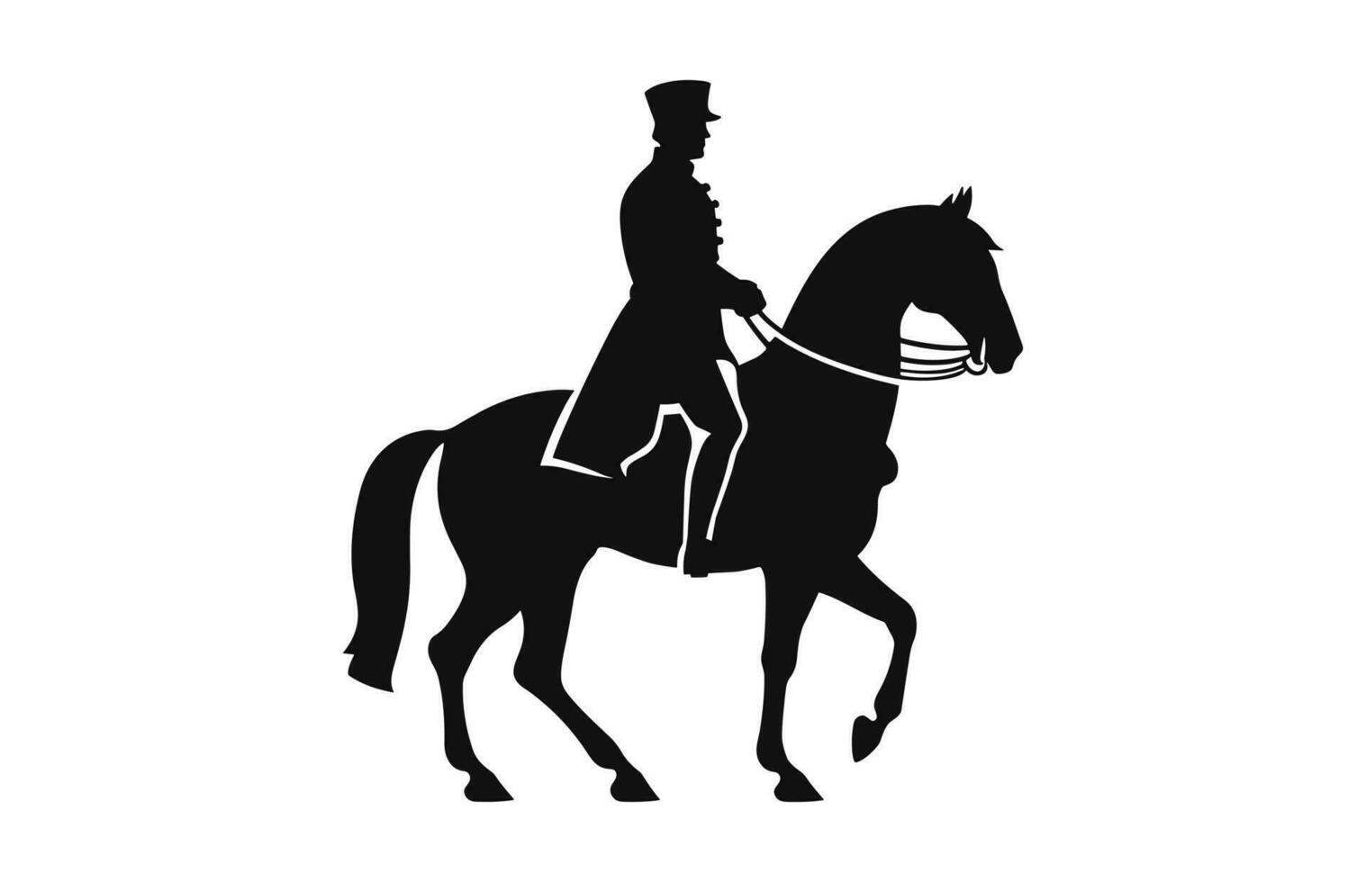 A Cavalry black Silhouette isolated on a white background vector