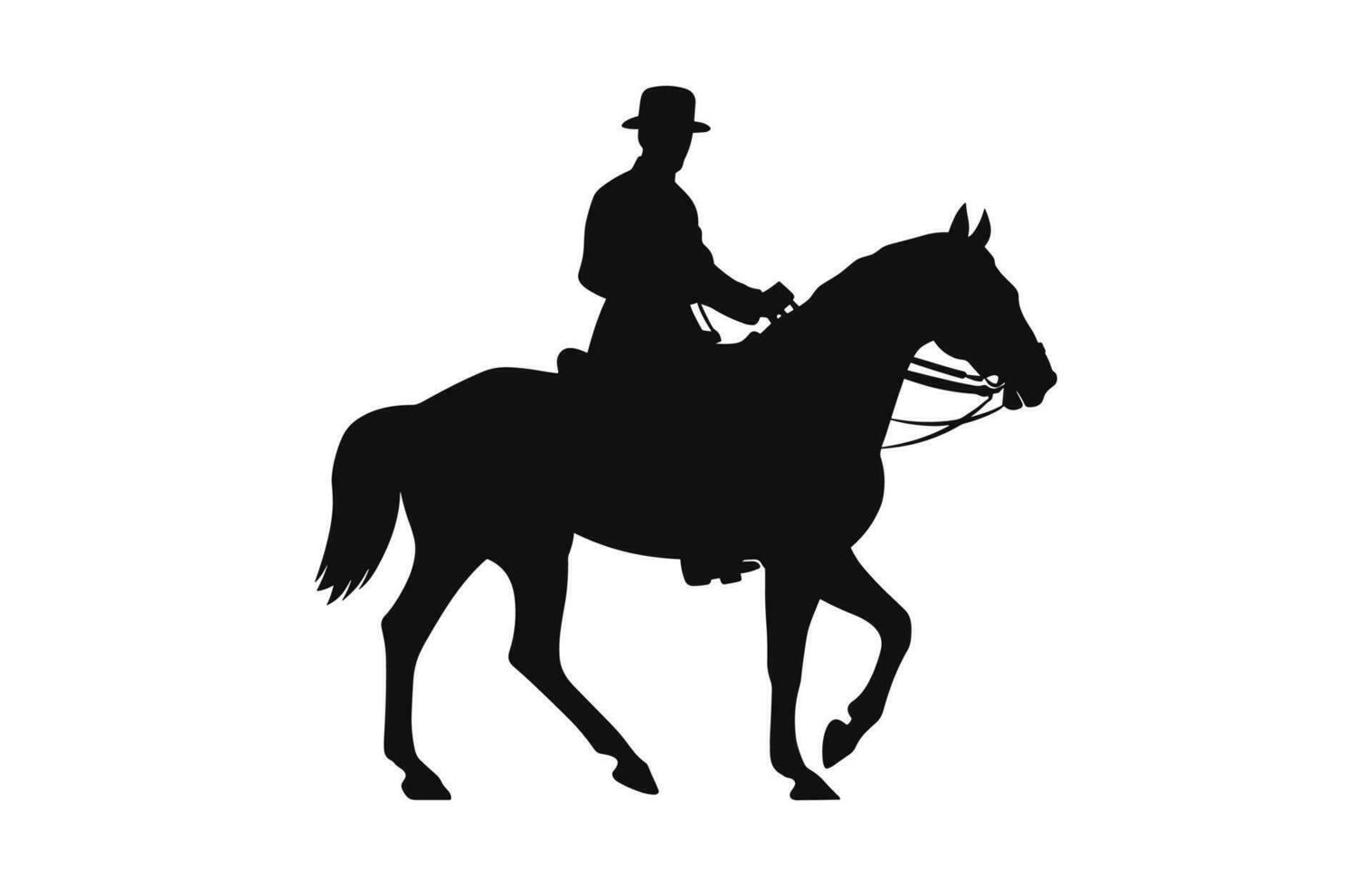 A Cavalry black Silhouette isolated on a white background vector