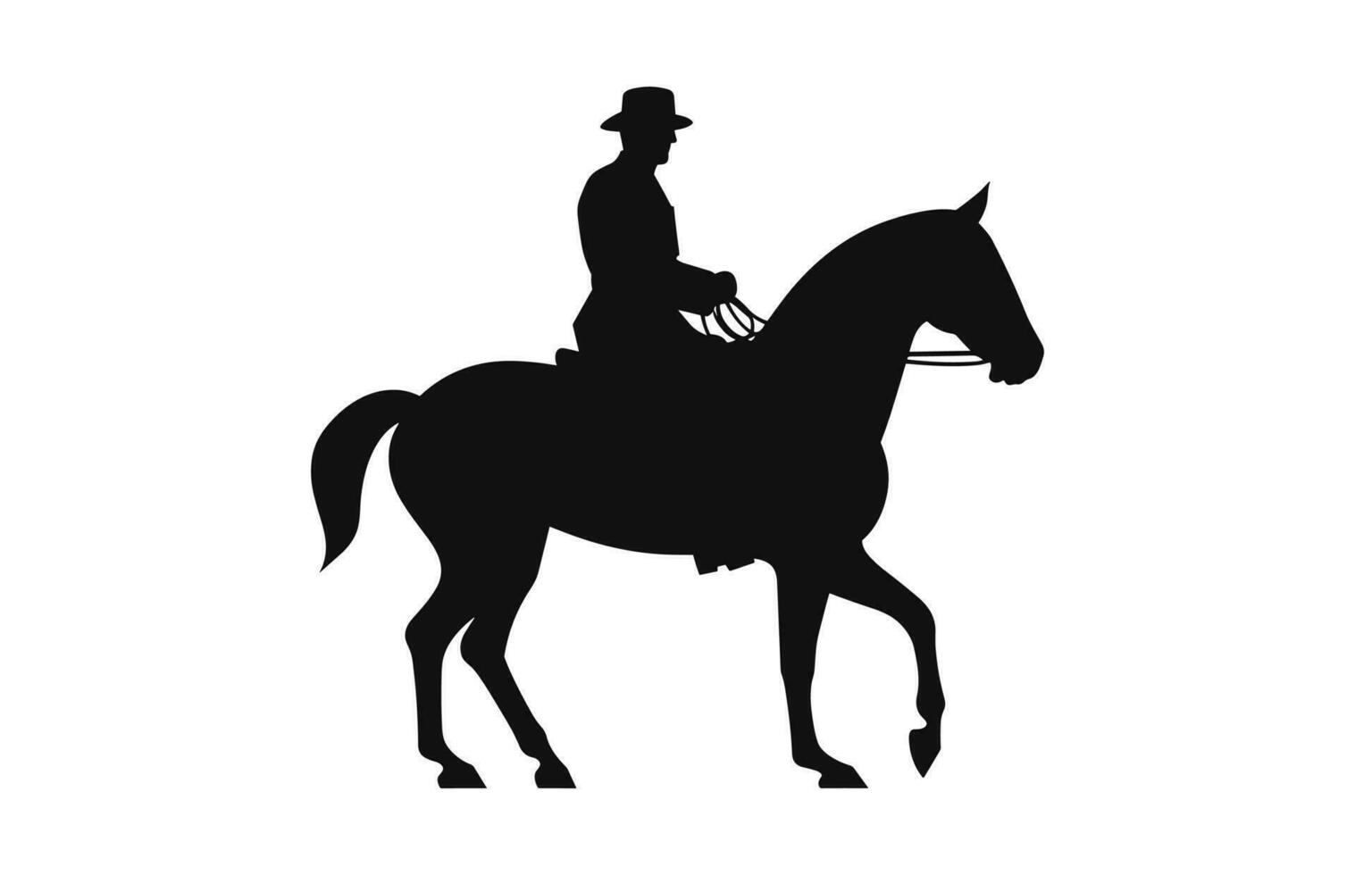 A Cavalry black Silhouette isolated on a white background vector