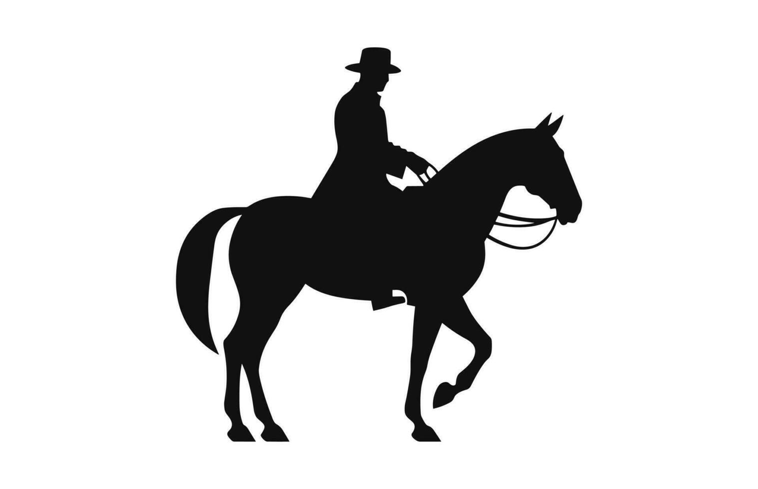 A Cavalry black Silhouette isolated on a white background vector