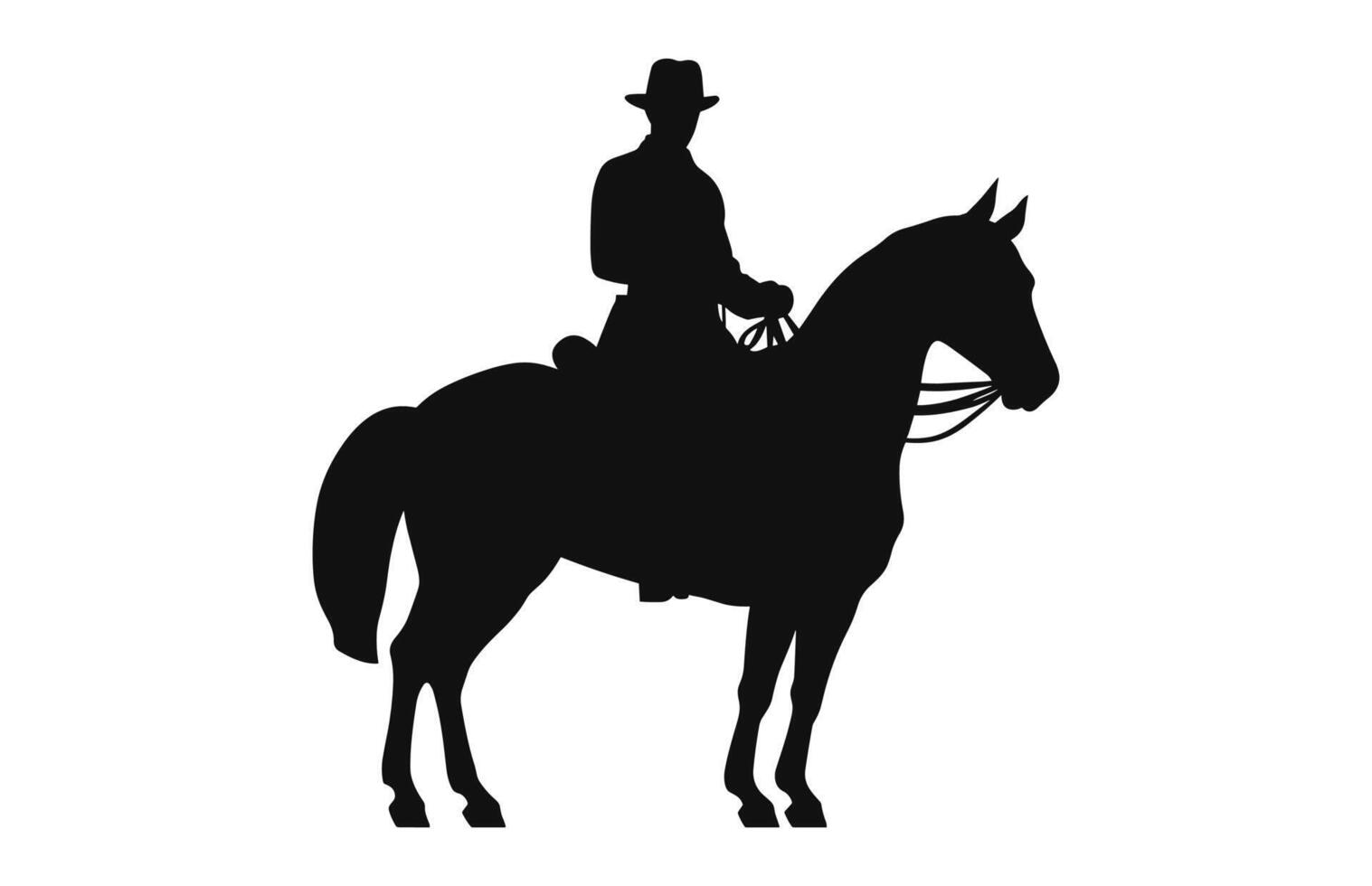 Silhouette of a Cavalry soldier on horseback black Vector free