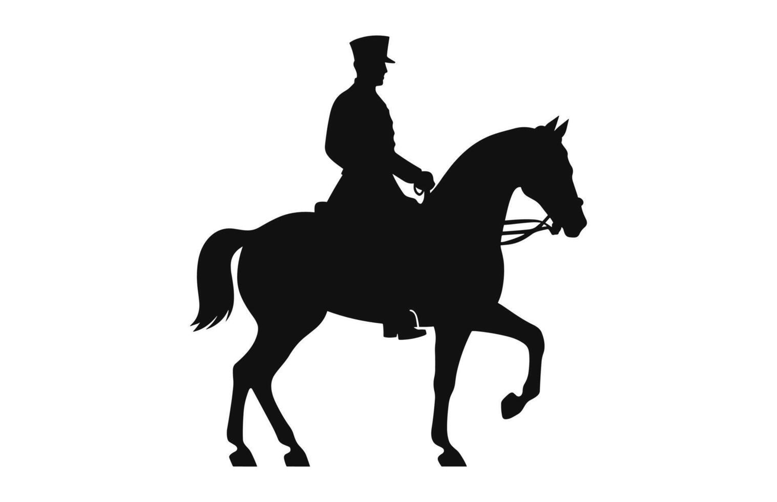Silhouette of a Cavalry soldier on horseback black Vector free