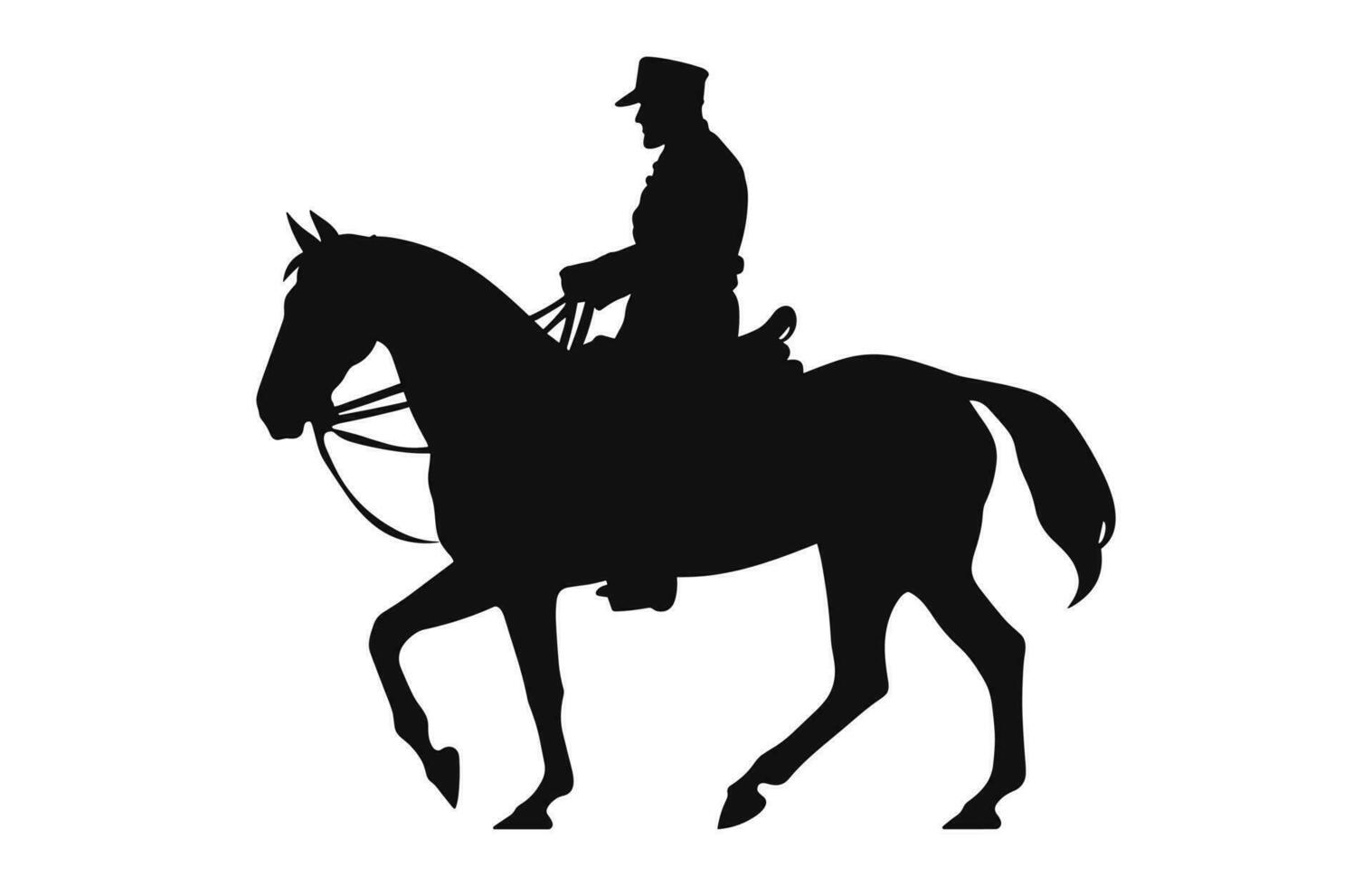 A Cavalry black Silhouette isolated on a white background vector