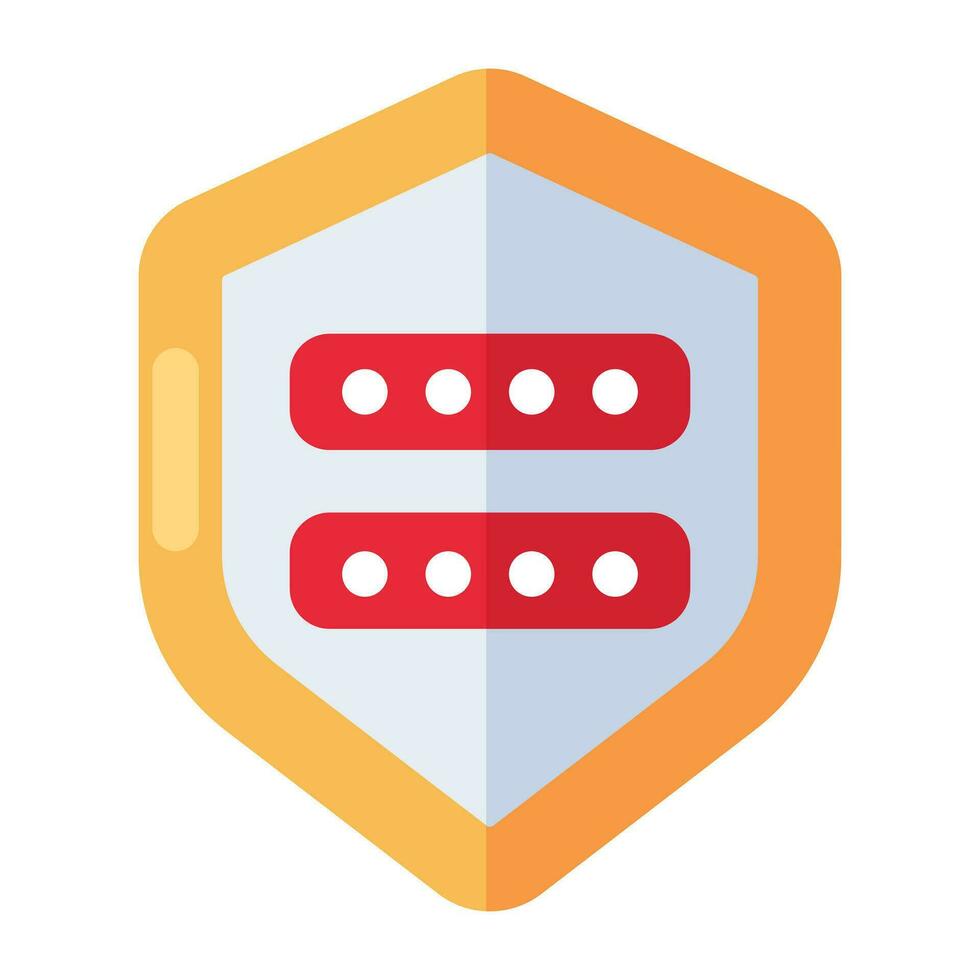 An editable design icon of password shield vector