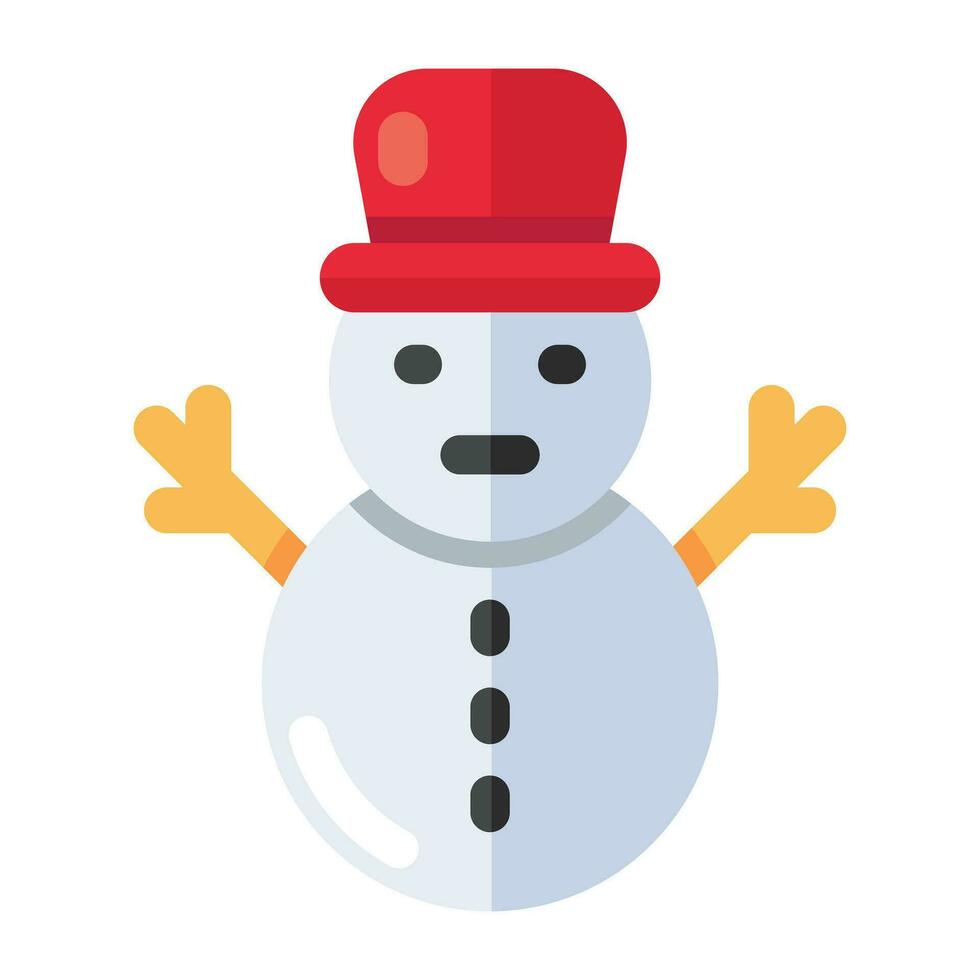 A colored design icon of snowman vector