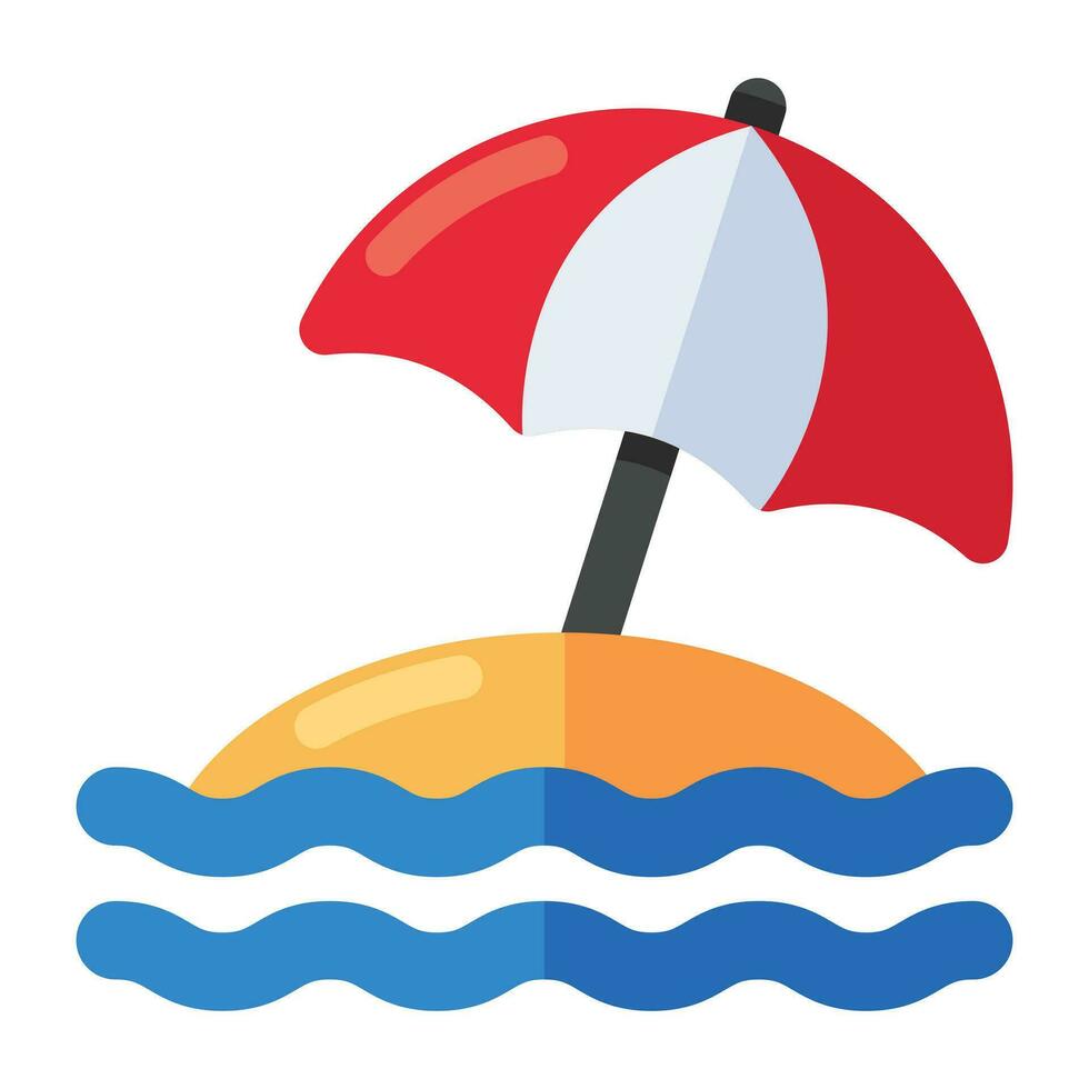 A flat design icon of outdoor umbrella vector