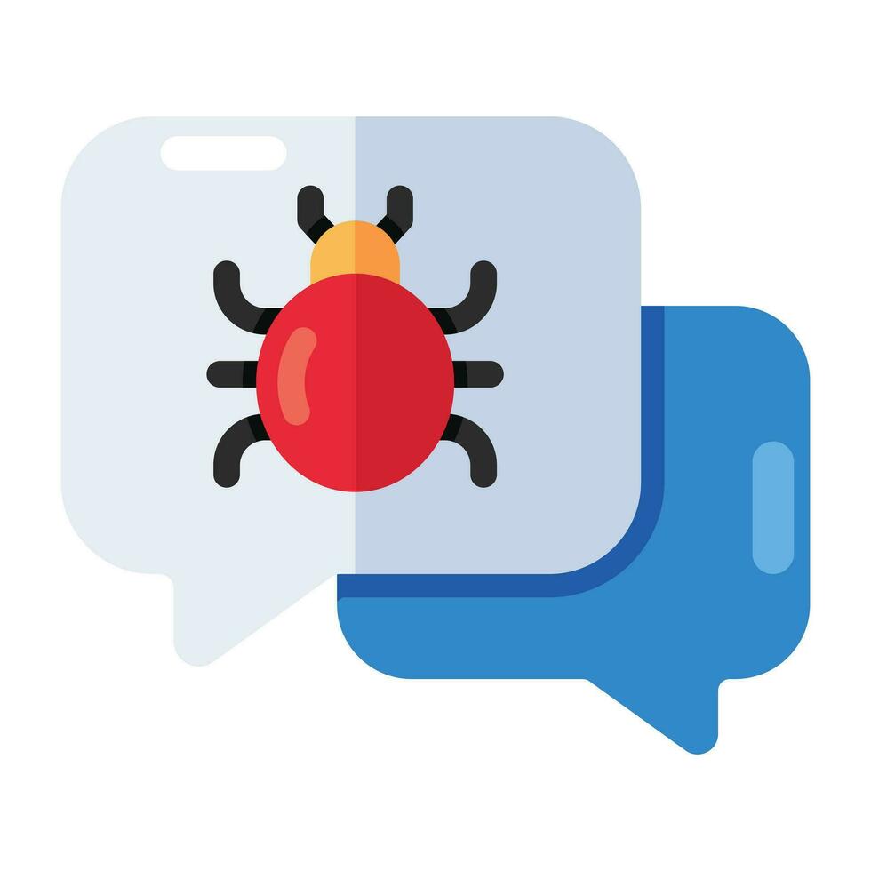 Conceptual flat design icon of infected message vector