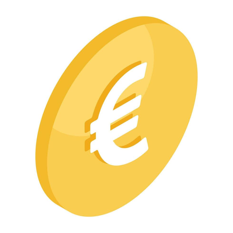 A creative design icon of euro coin vector