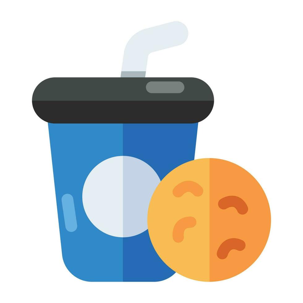 An editable design icon of takeaway drink vector