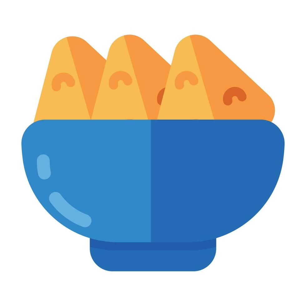 creativo diseño icono de nachos cuenco vector