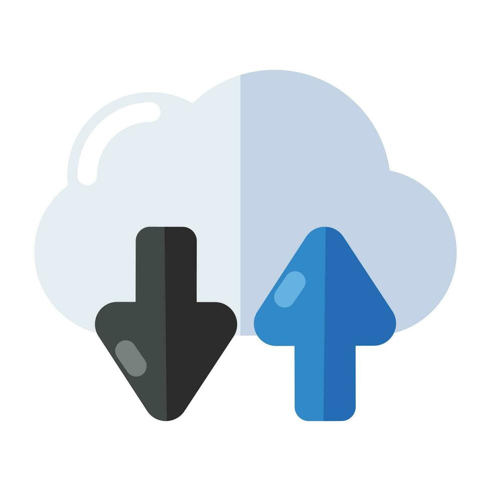 Editable design icon of cloud data transfer vector