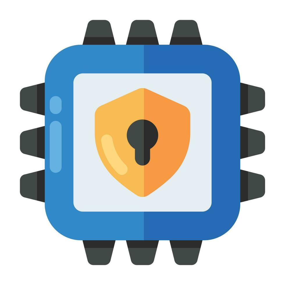 Premium download icon of secure microchip vector
