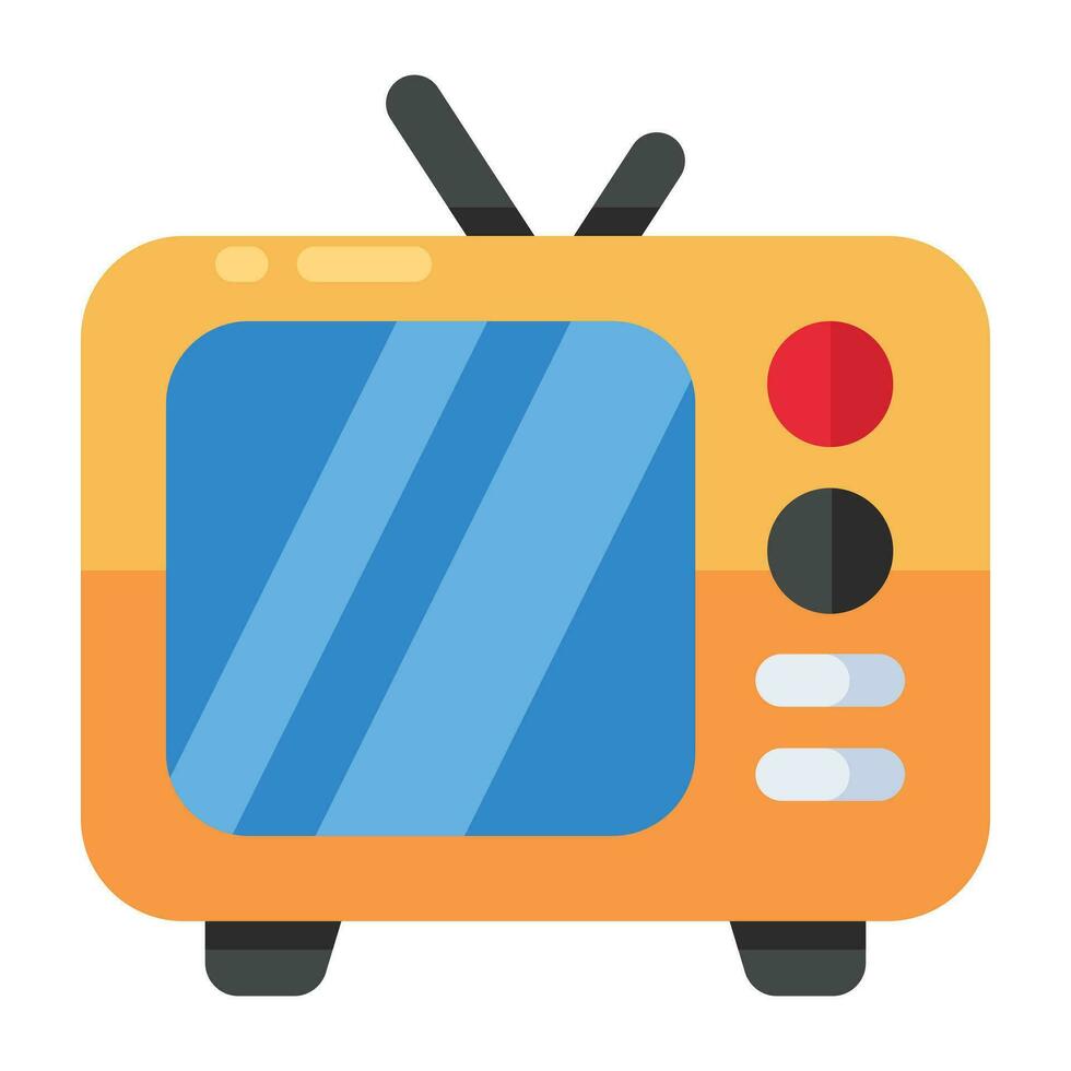 A flat design icon of television vector