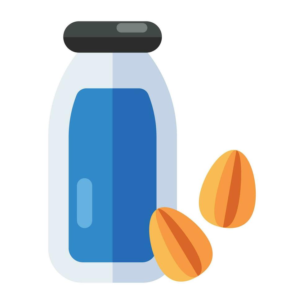 un icono diseño de almendra Leche botella vector