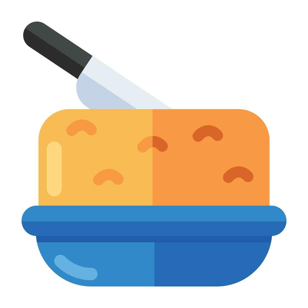 An icon design of cheese block vector