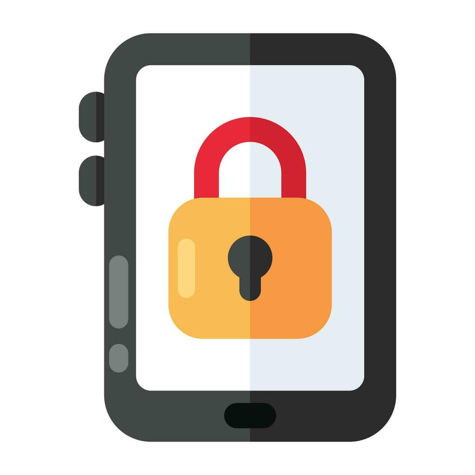 Conceptual flat design icon of locked mobile vector