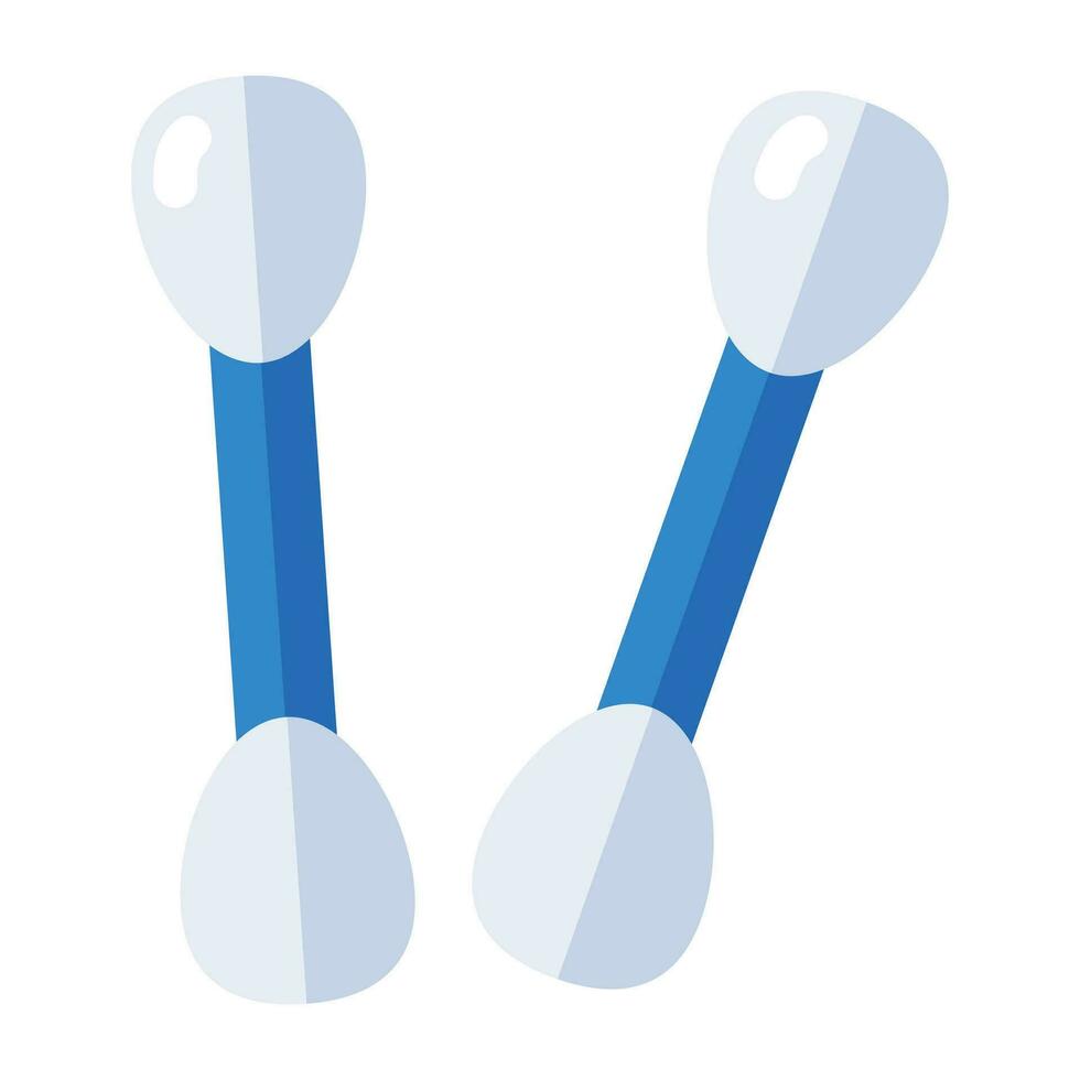 Conceptual flat design icon of cotton buds vector