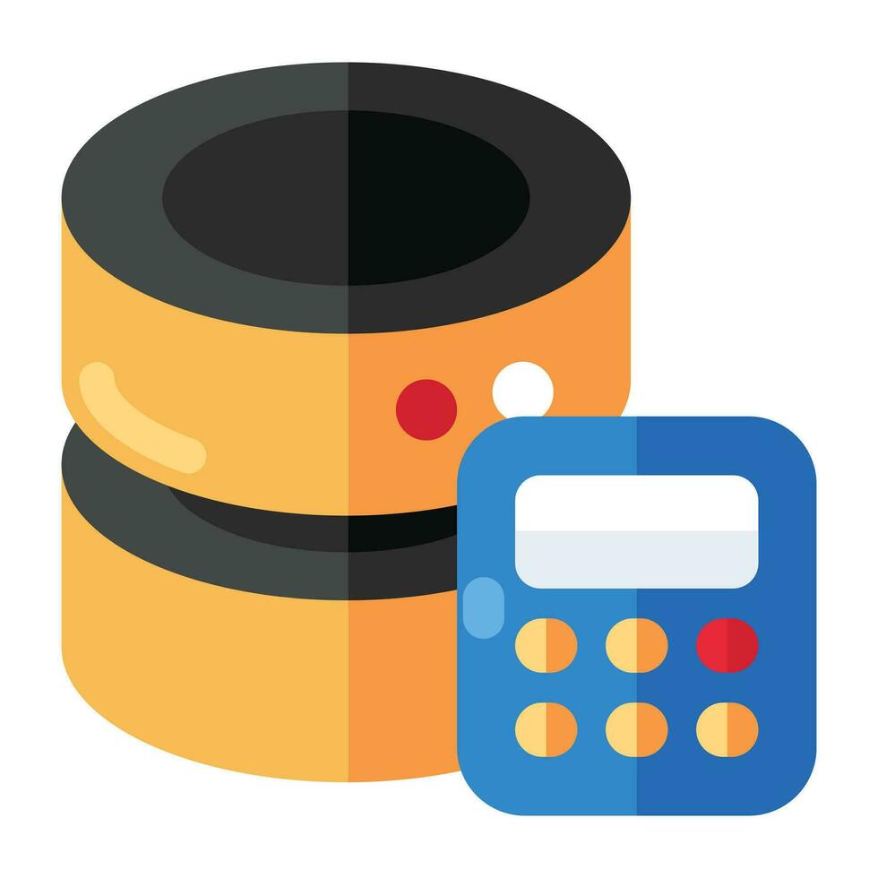 An icon design of database calculation vector