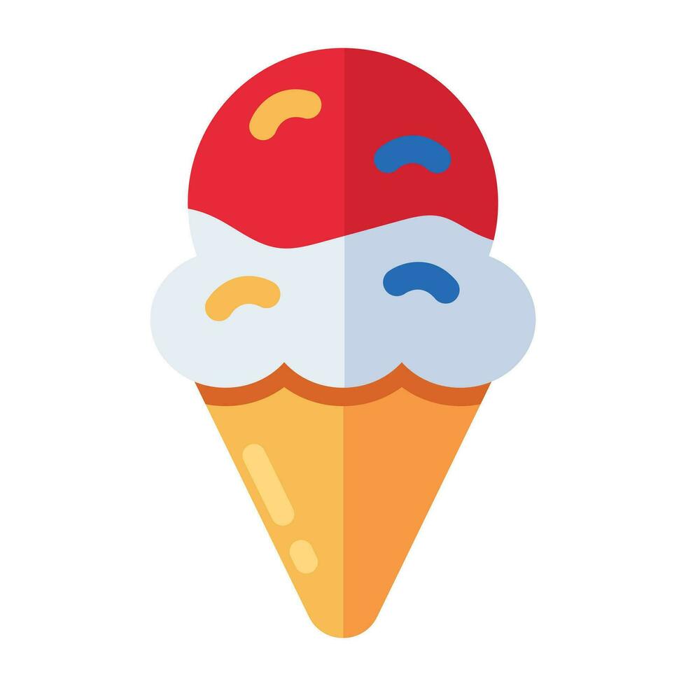 Ice cream cone icon, editable vector