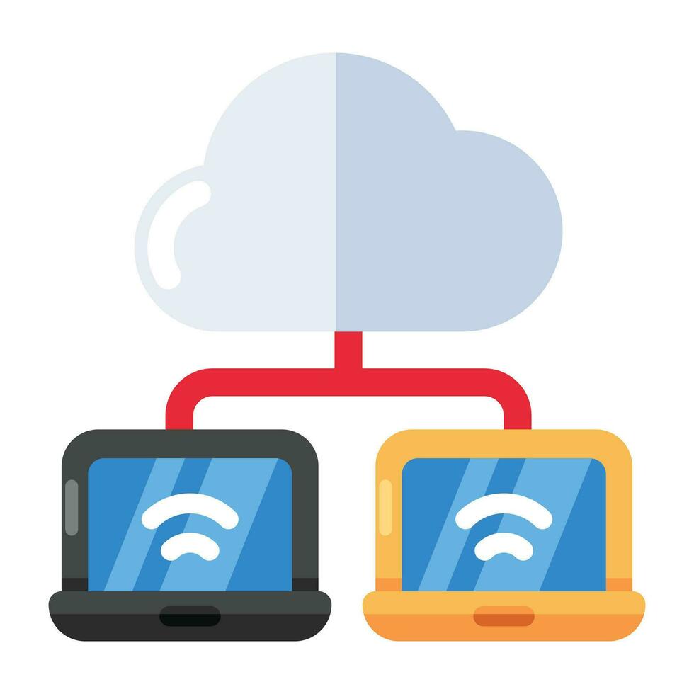 Premium download icon of cloud connected devices vector