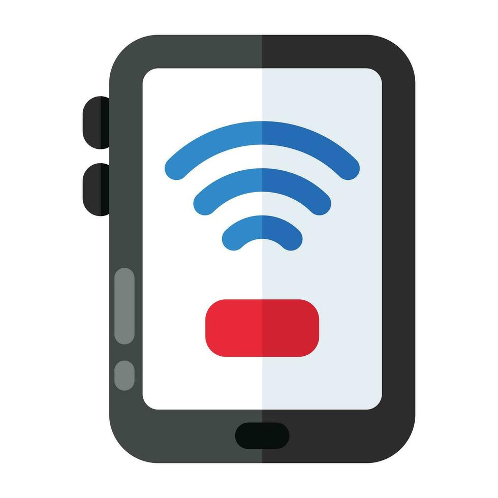A flat design icon of mobile wifi vector