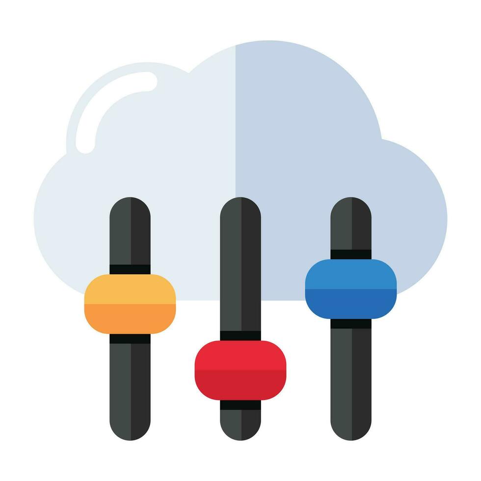 icono de diseño editable del ecualizador de nubes vector