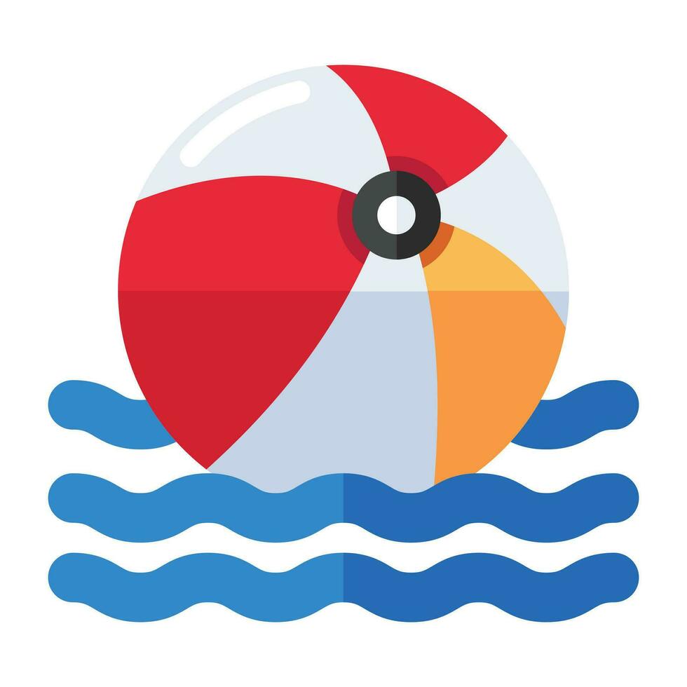 editable diseño icono de playa pelota vector