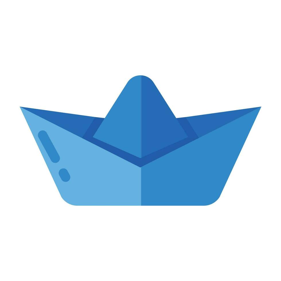 Conceptual flat design icon of paper boat vector