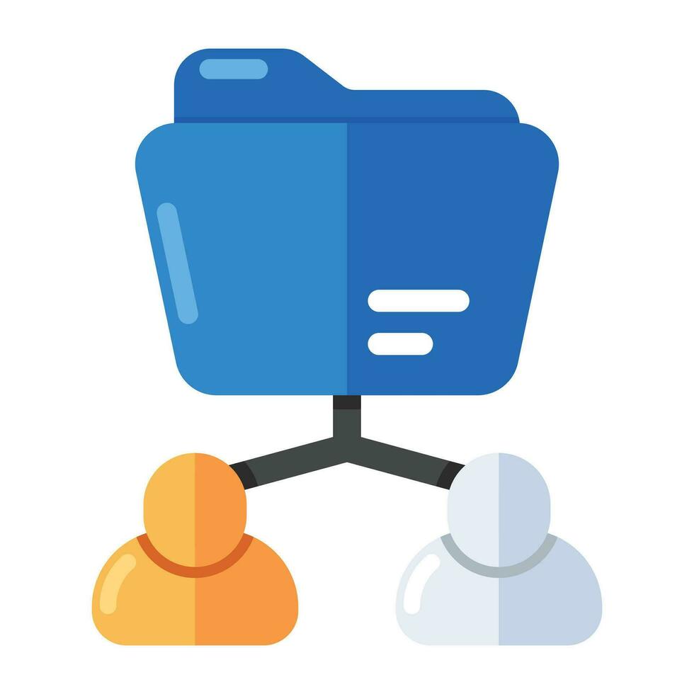 Trendy design icon of folder users vector