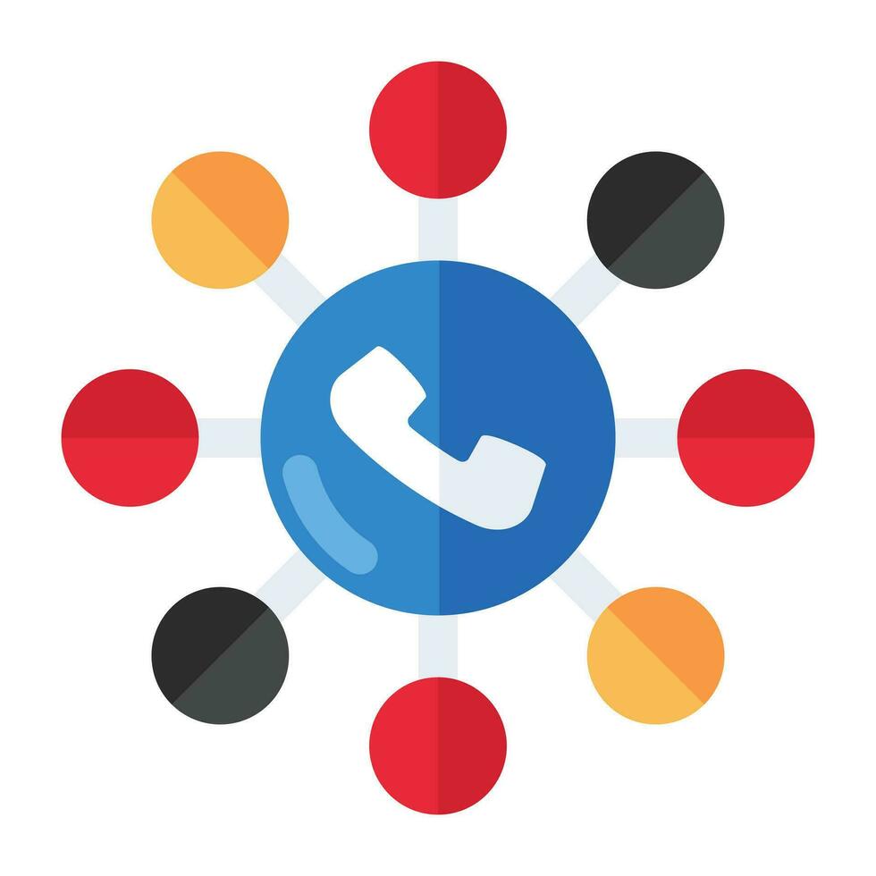 Trendy design icon of call network vector