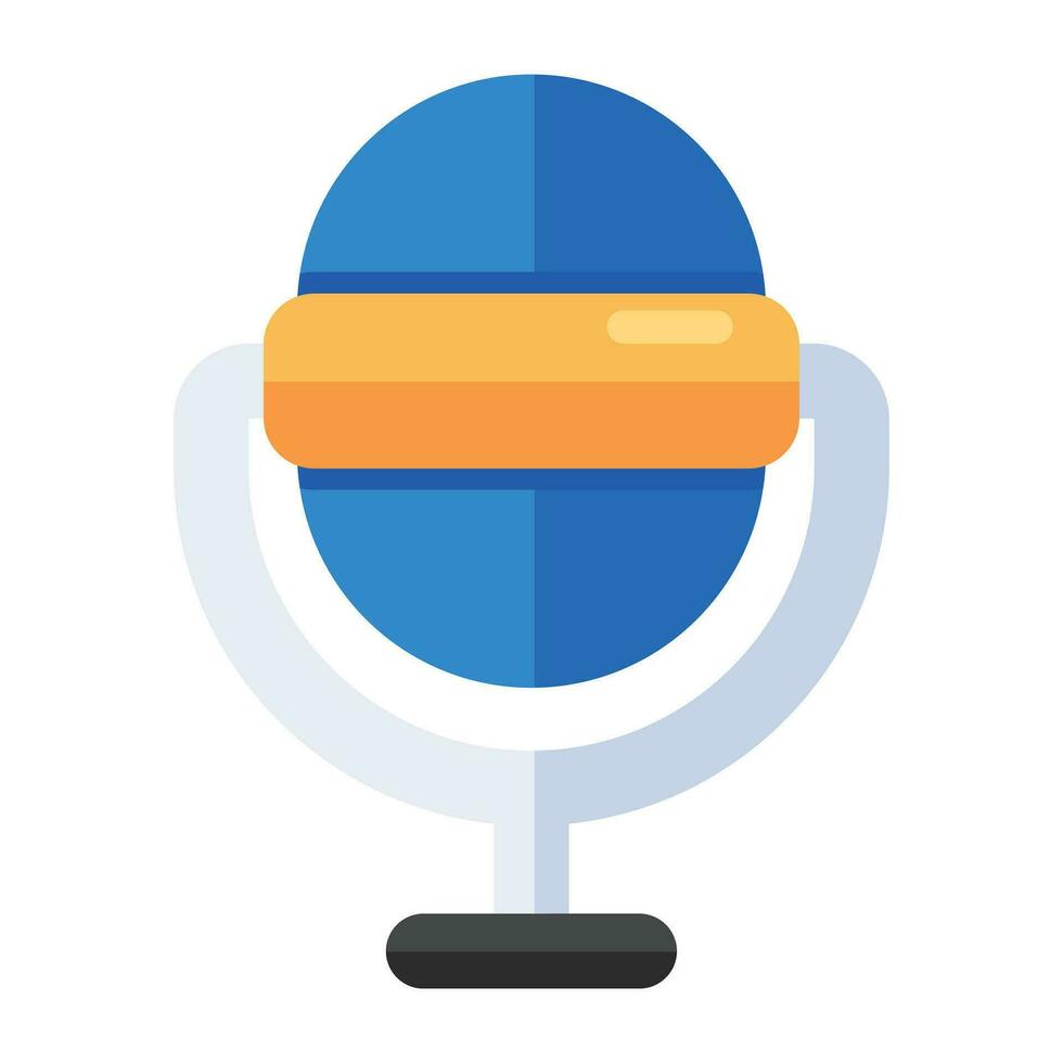 Icon of mic in flat design having editable quality vector