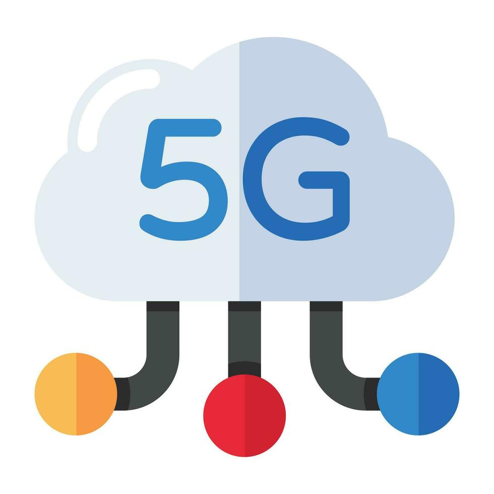 Trendy design icon of cloud 5g network vector