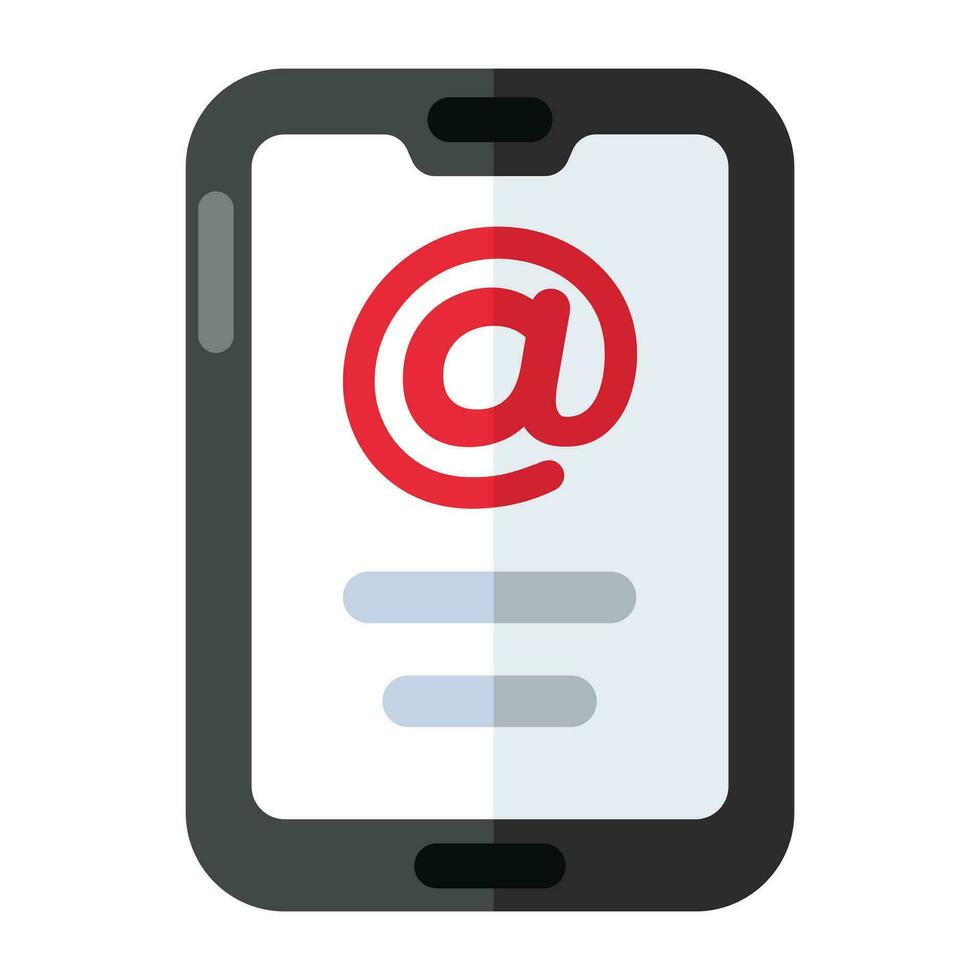 Editable design icon of mobile email vector