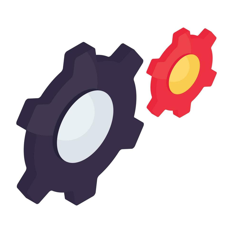 Gears icon, editable vector