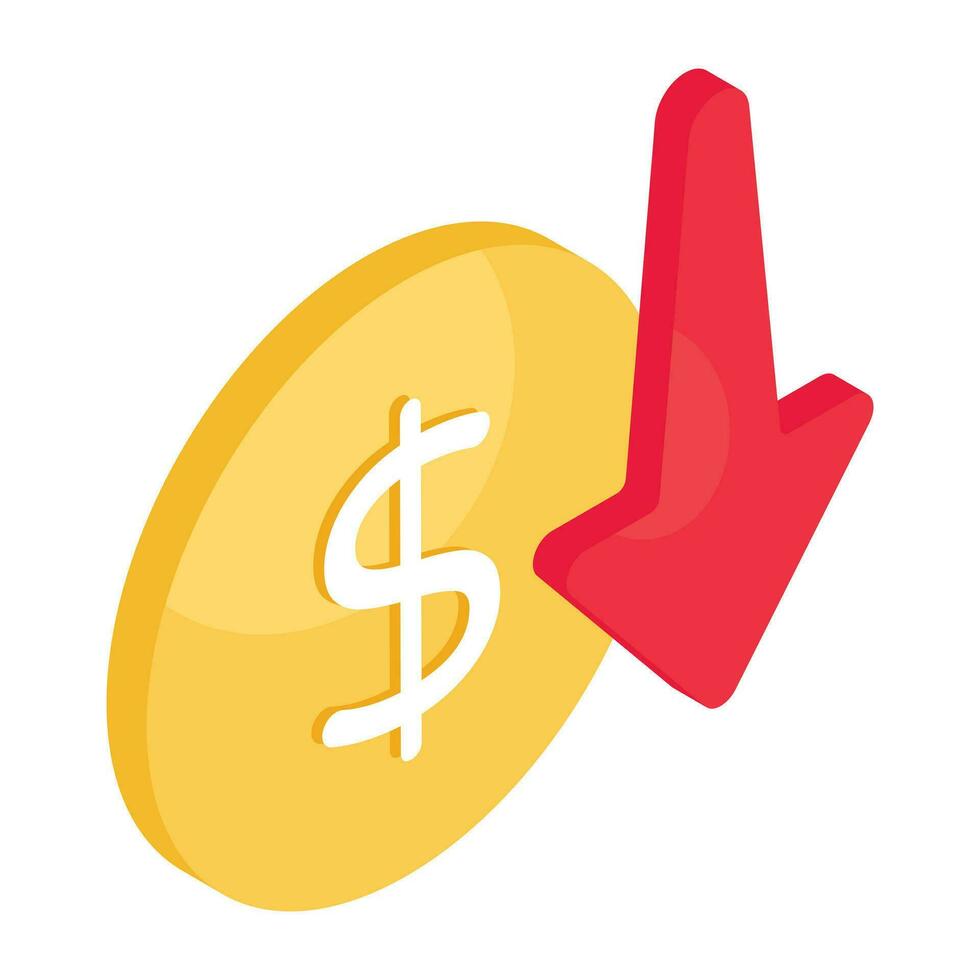 Premium download icon of dollar recession vector
