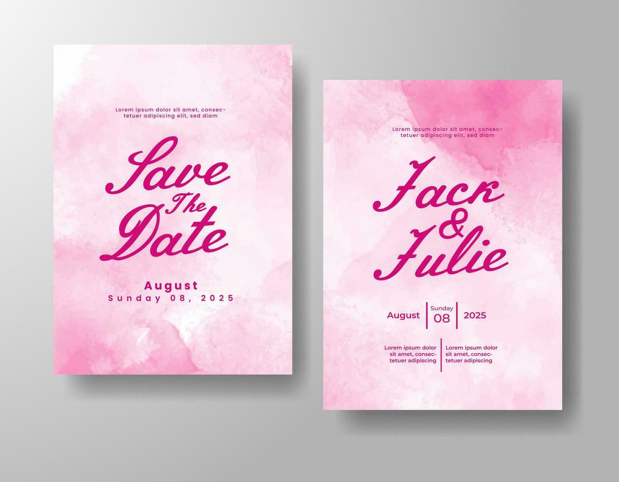 Wedding invitation with abstract watercolor background vector