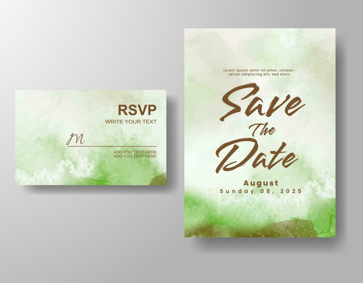 invitación de boda con fondo abstracto de acuarela vector