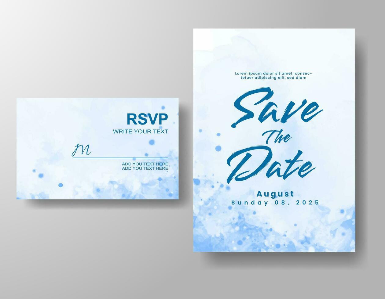 Wedding invitation with abstract watercolor background vector